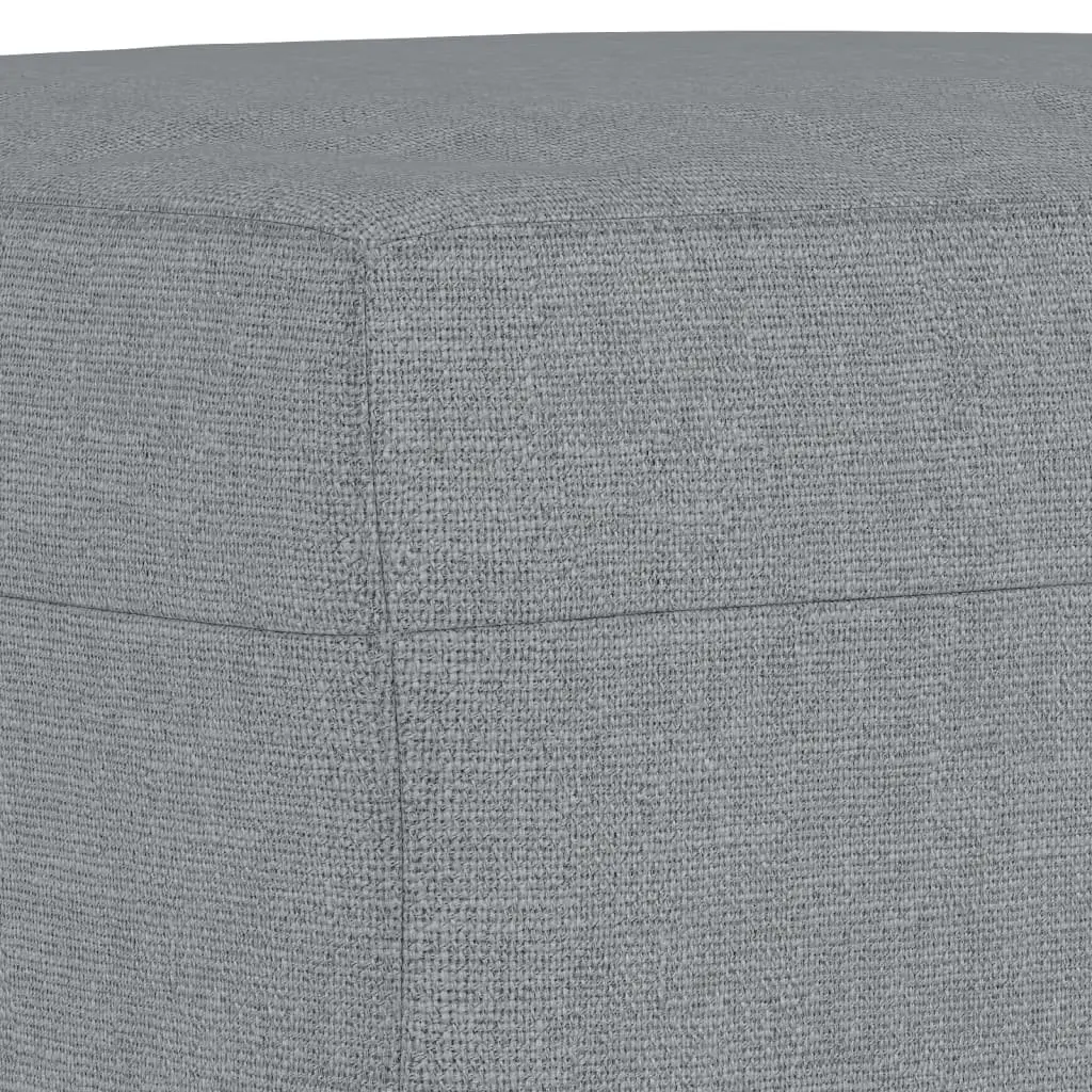 3 Piece Sofa Set with Footstool Grey Fabric Living Room Furniture Seating