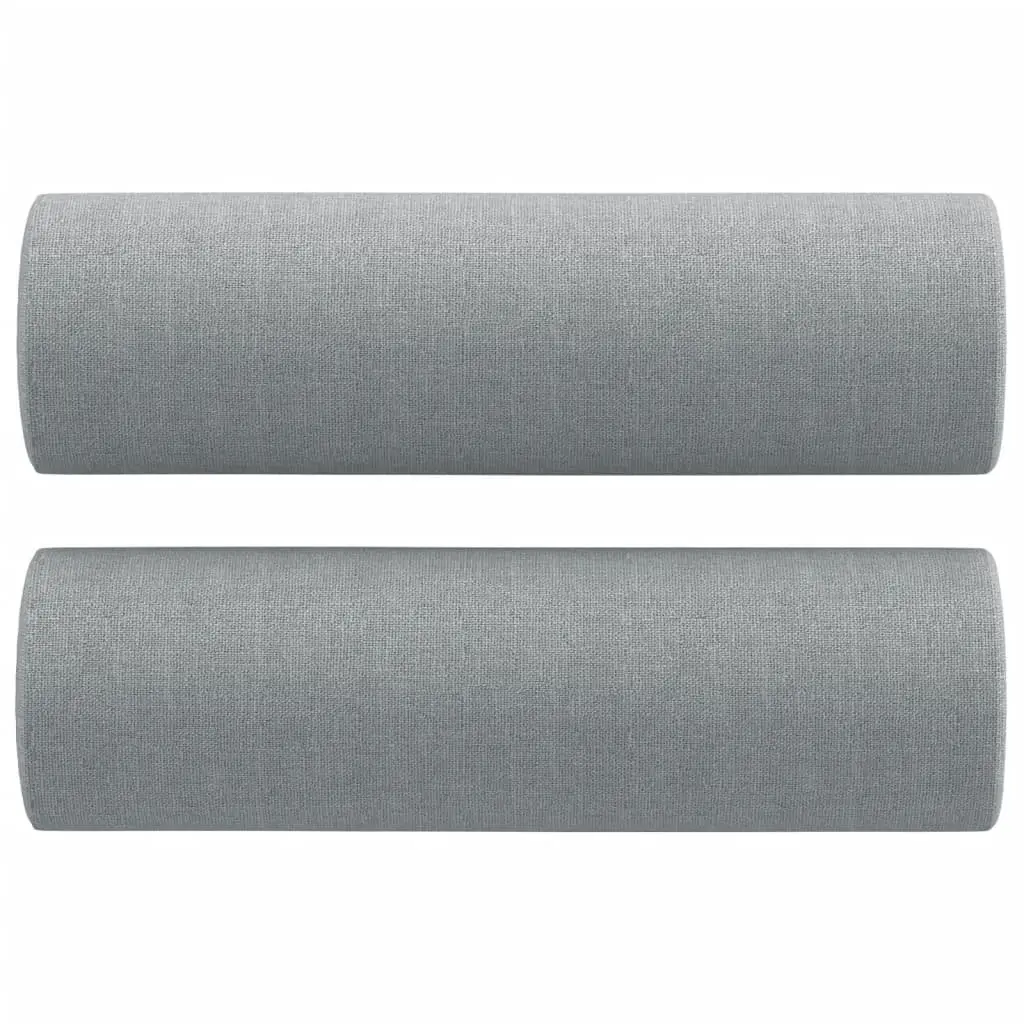 2 Piece Sofa Set Grey Fabric Living Room Couch with Pillows Comfortable Seating