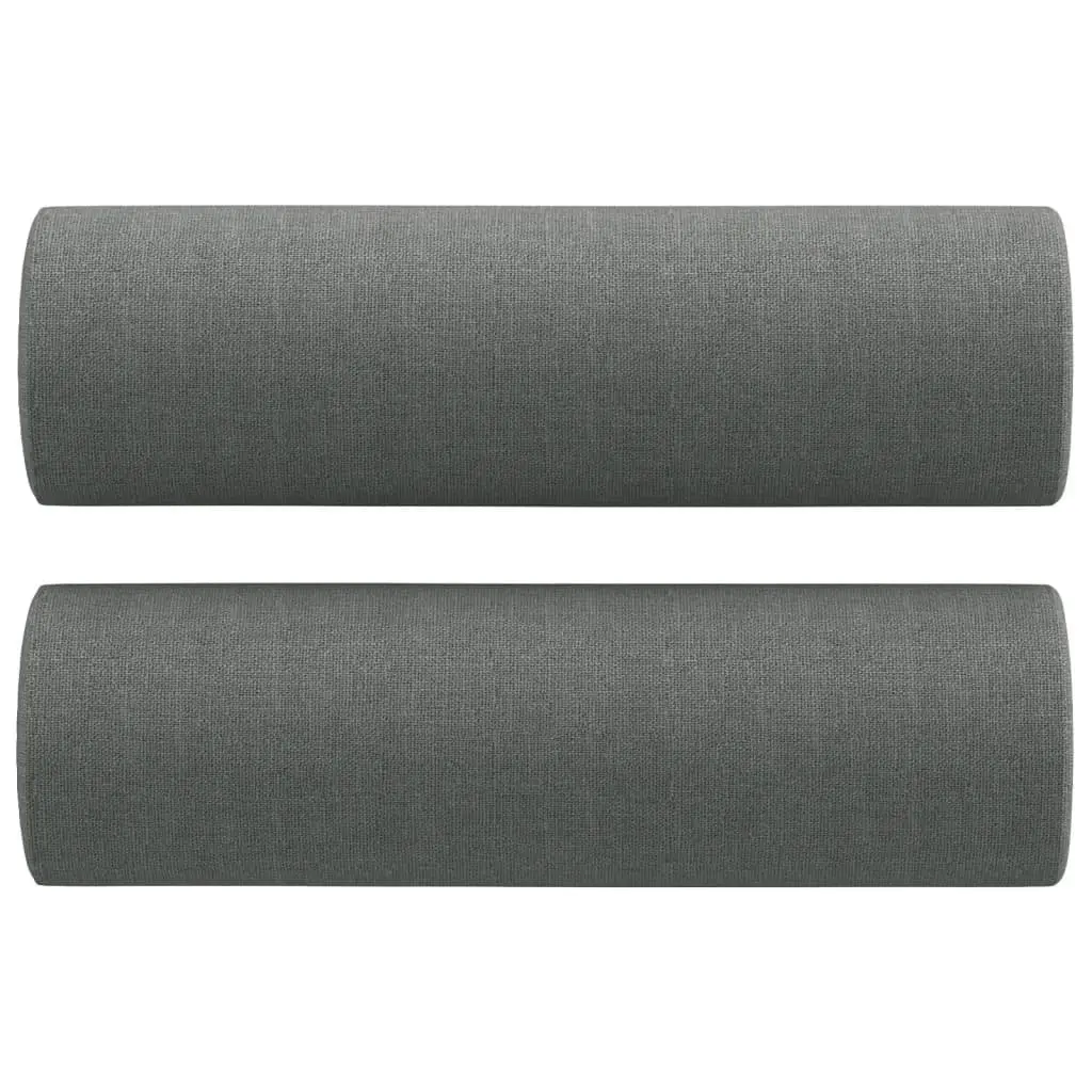 2 Piece Sofa Set Grey Fabric Couch with Pillows Comfortable Seating Living Room