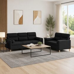 Perfect 2 Piece Black Sofa Set for Your Home Comfort
