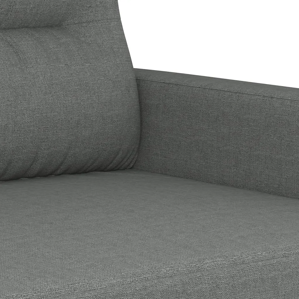 3 Piece Sofa Set Fabric Grey Living Room Lounge Suite with Footstool and Pillows