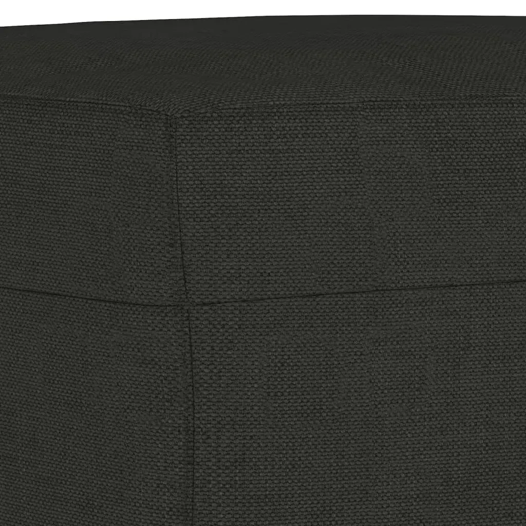 3 Piece Sofa Set Fabric Black Lounge Suite