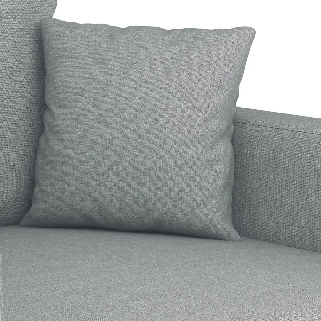 4 Piece Sofa Set Grey Fabric Couch with Throw Pillows and Footstool