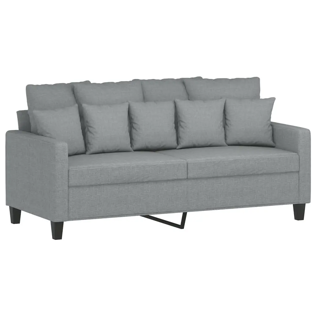 2 Piece Sofa Set Grey Fabric Construction for Living Room Seating