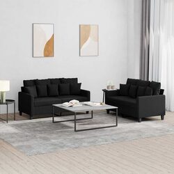 Functional 2 Piece Black Sofa Set for Versatile Spaces