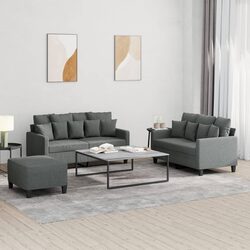 Practical 3 Piece Sofa Set with Footstool for Living Spaces