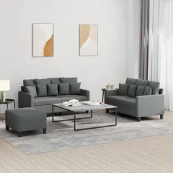 Practical 3 Piece Sofa Set with Footstool for Living Spaces