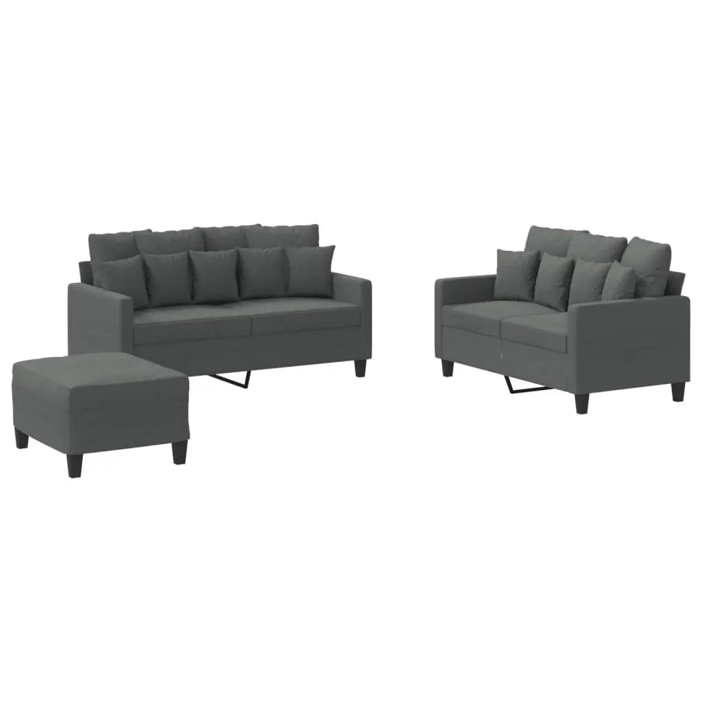 3 Piece Sofa Set with Footstool for Living Spaces