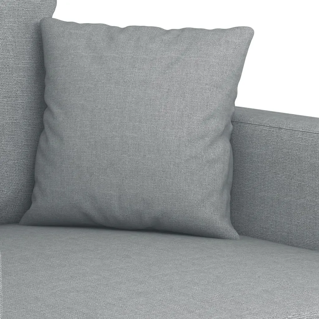 2 Piece Sofa Set Grey Fabric Padded Seating with Armrests
