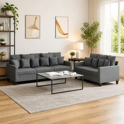Practical 2 Piece Grey Sofa Set for Everyday Use