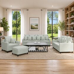 Practical 4 Piece Grey Velvet Sofa Set for Your Home