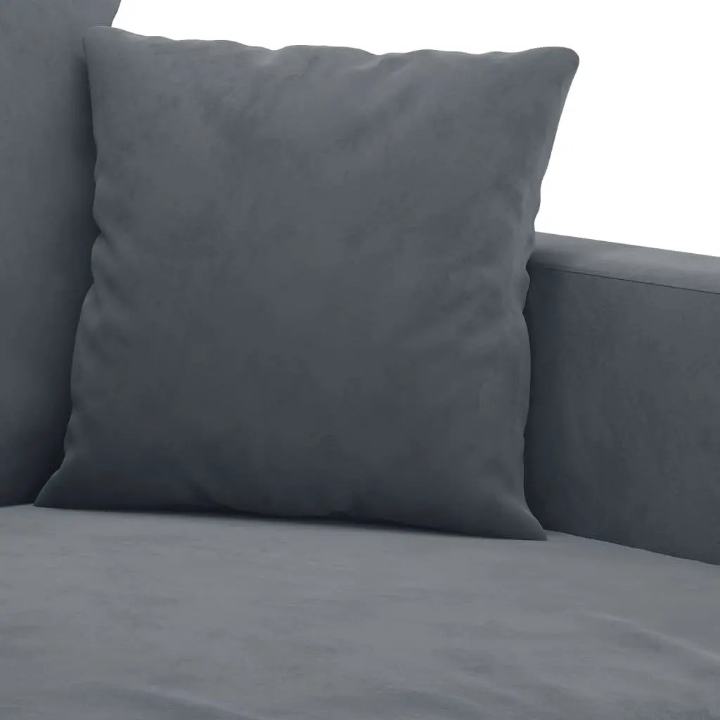 2 Piece Sofa Set Grey Velvet Lounge Suite Comfortable Seating Couch Cushions