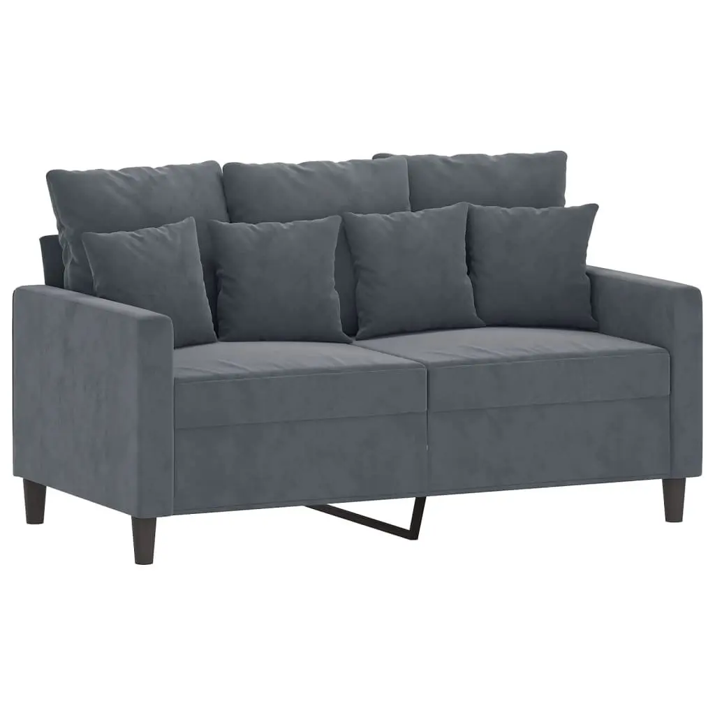 2 Piece Sofa Set Velvet Grey