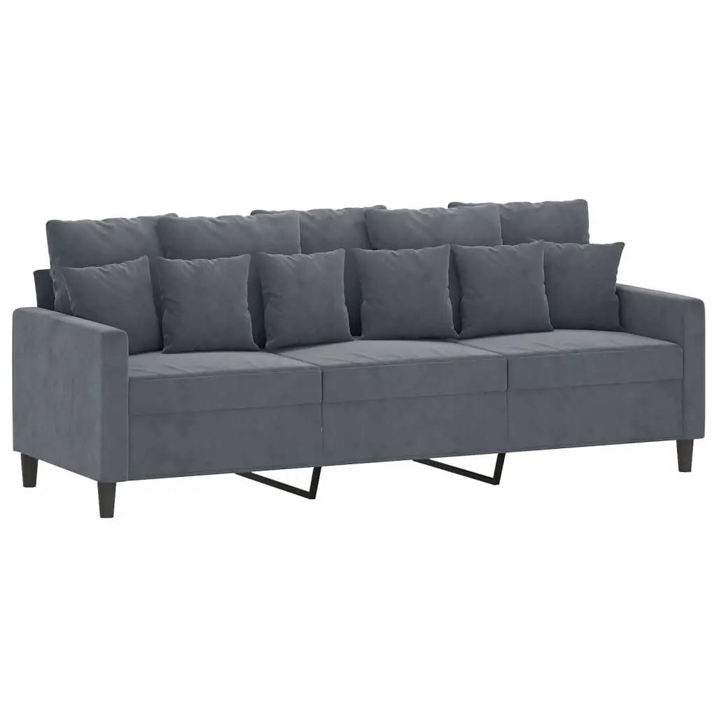 2 Piece Sofa Set Velvet Grey