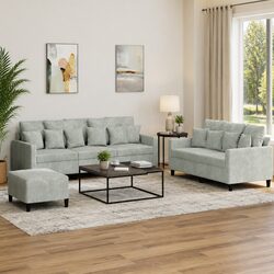 Perfect Sofa Set for Your Home: Grey Velvet Design