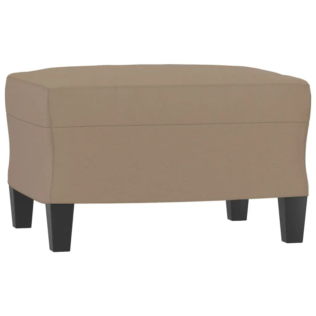 3 Piece Sofa Set Brown Faux Leather Living Room Furniture Couch with Footstool