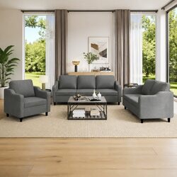 Versatile 3 Piece Sofa Set for Everyday Use