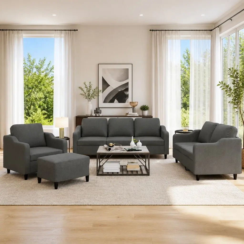 4 Piece Grey Sofa Set for Living Spaces