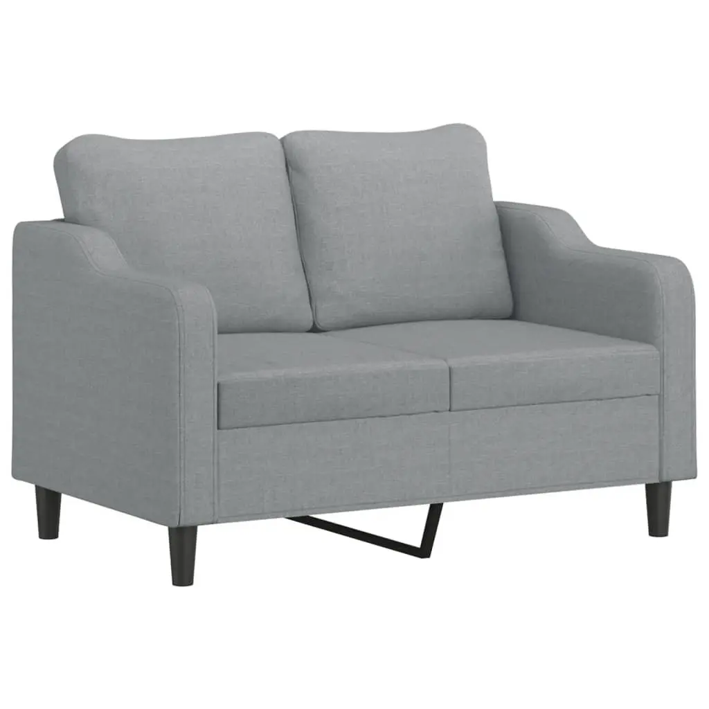2 Piece Sofa Set Grey Fabric Cushions Comfortable Living Room Furniture Lounge