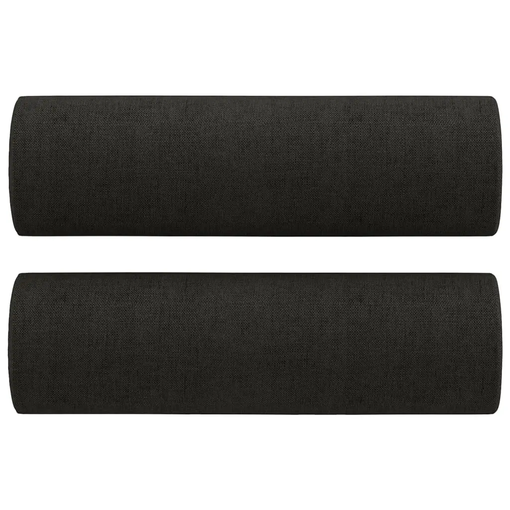 2 Piece Sofa Set Black Fabric Living Room Couch with Pillows Seating Furniture