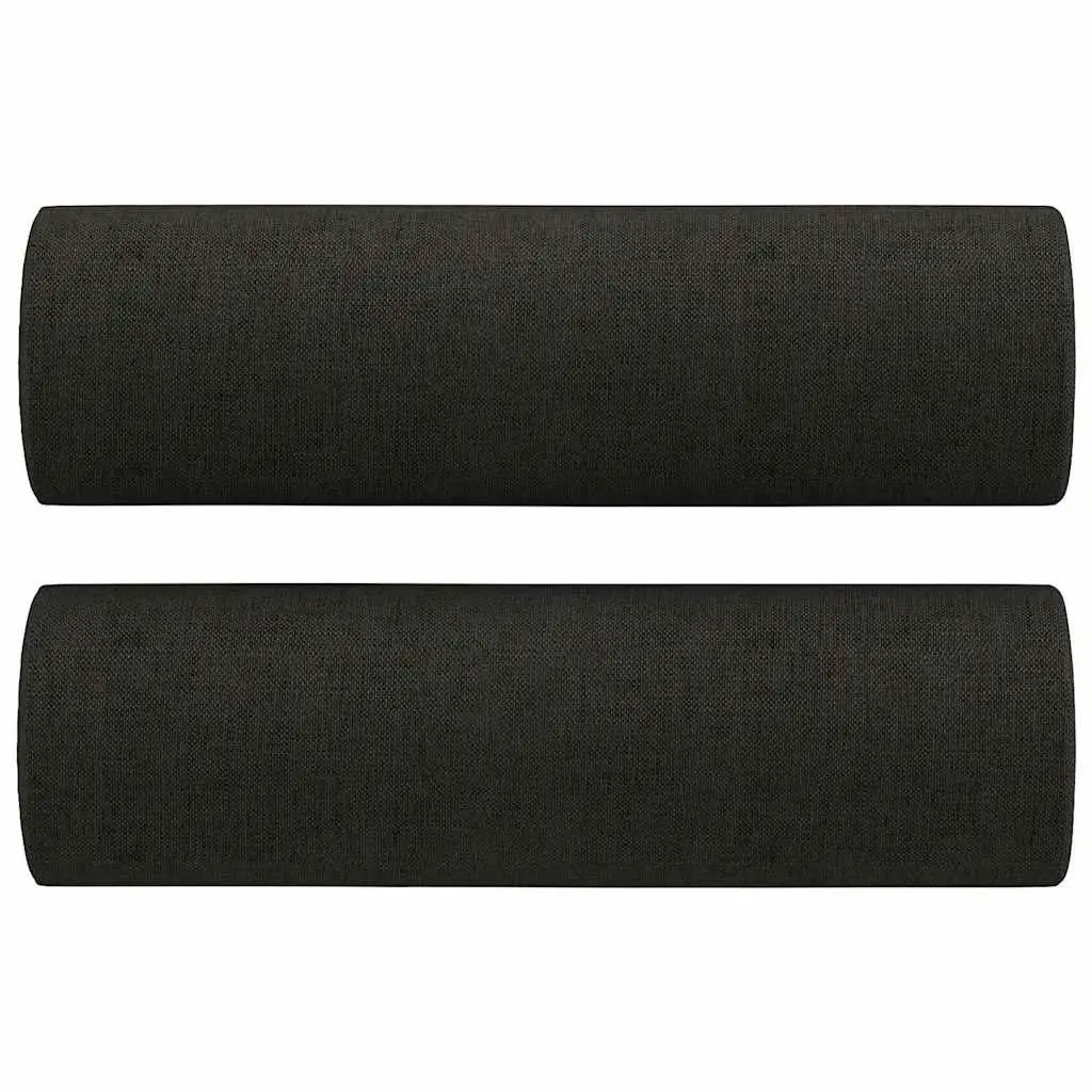 3 Piece Sofa Set Fabric Black Living Room Lounge Suite
