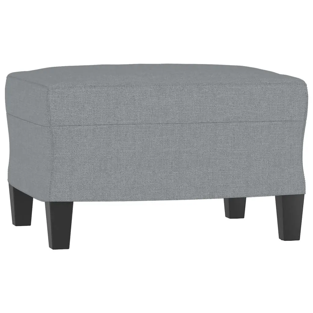 3 Piece Sofa Set with Cushions Grey Fabric Living Room Furniture Footstool
