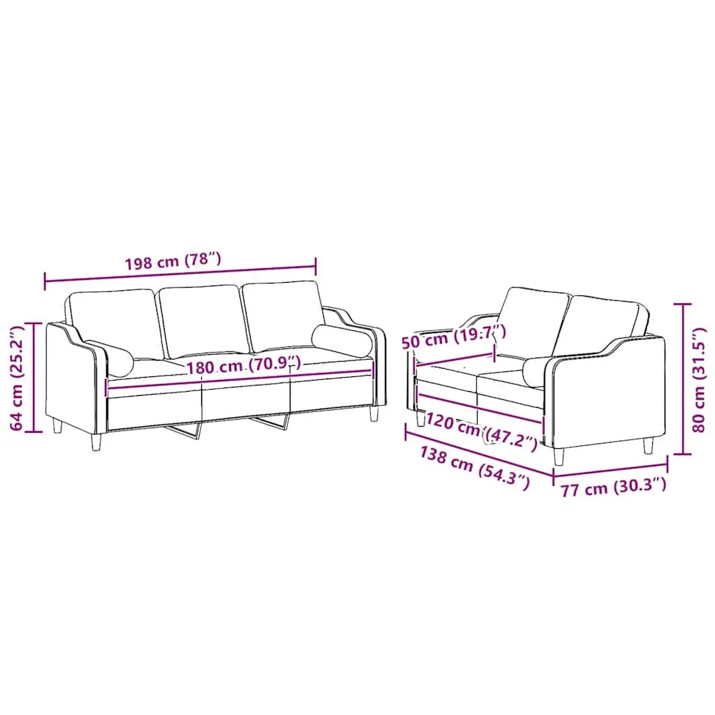 2-Piece Sofa Set for Relaxation