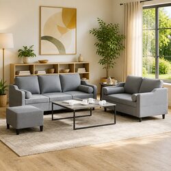 Practical Grey Sofa Set: Perfect for Your Living Room