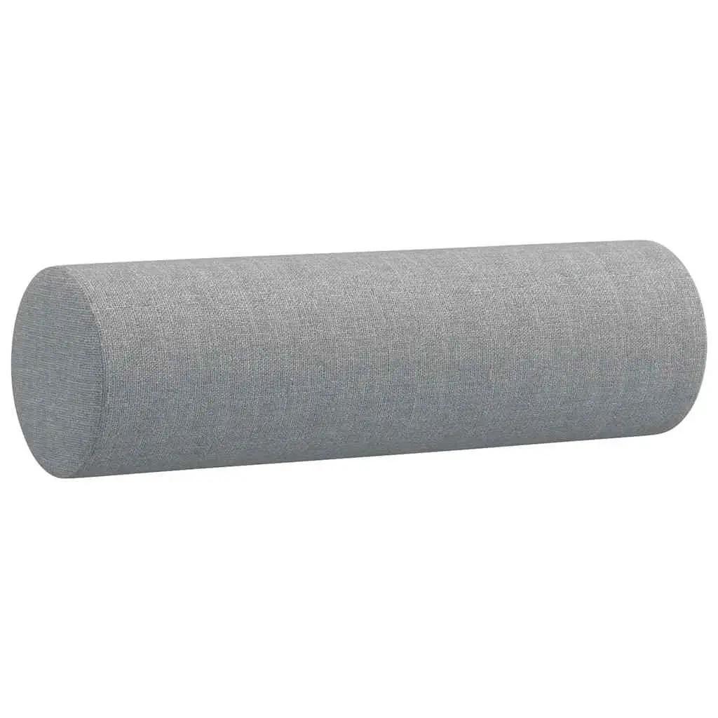 3 Piece Sofa Set with Footstool Padded Grey Fabric Living Room Lounge Pillows