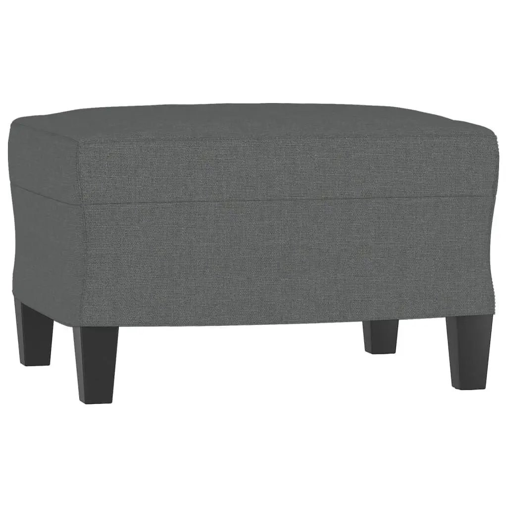 3 Piece Sofa Set Fabric Grey with Footstool and Pillows