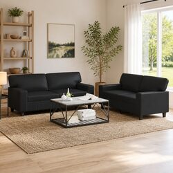 Functional Black Sofa Set: Perfect for Any Living Room