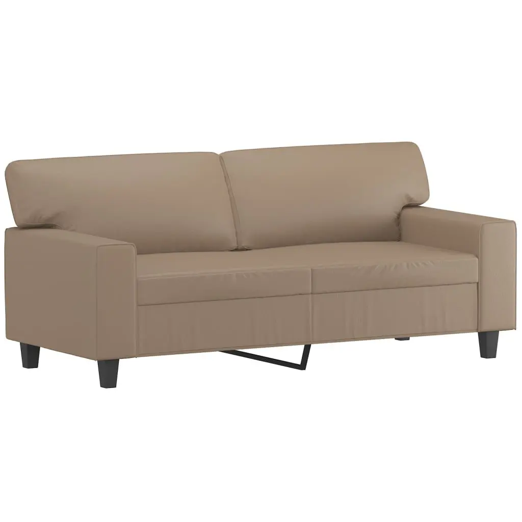 3 Piece Sofa Set with Brown Faux Leather