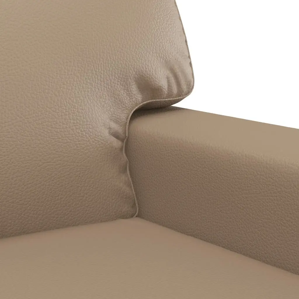 3 Piece Sofa Set with Brown Faux Leather