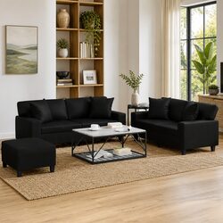 3 Piece Sofa Set with Pillows Fits Perfectly at Home