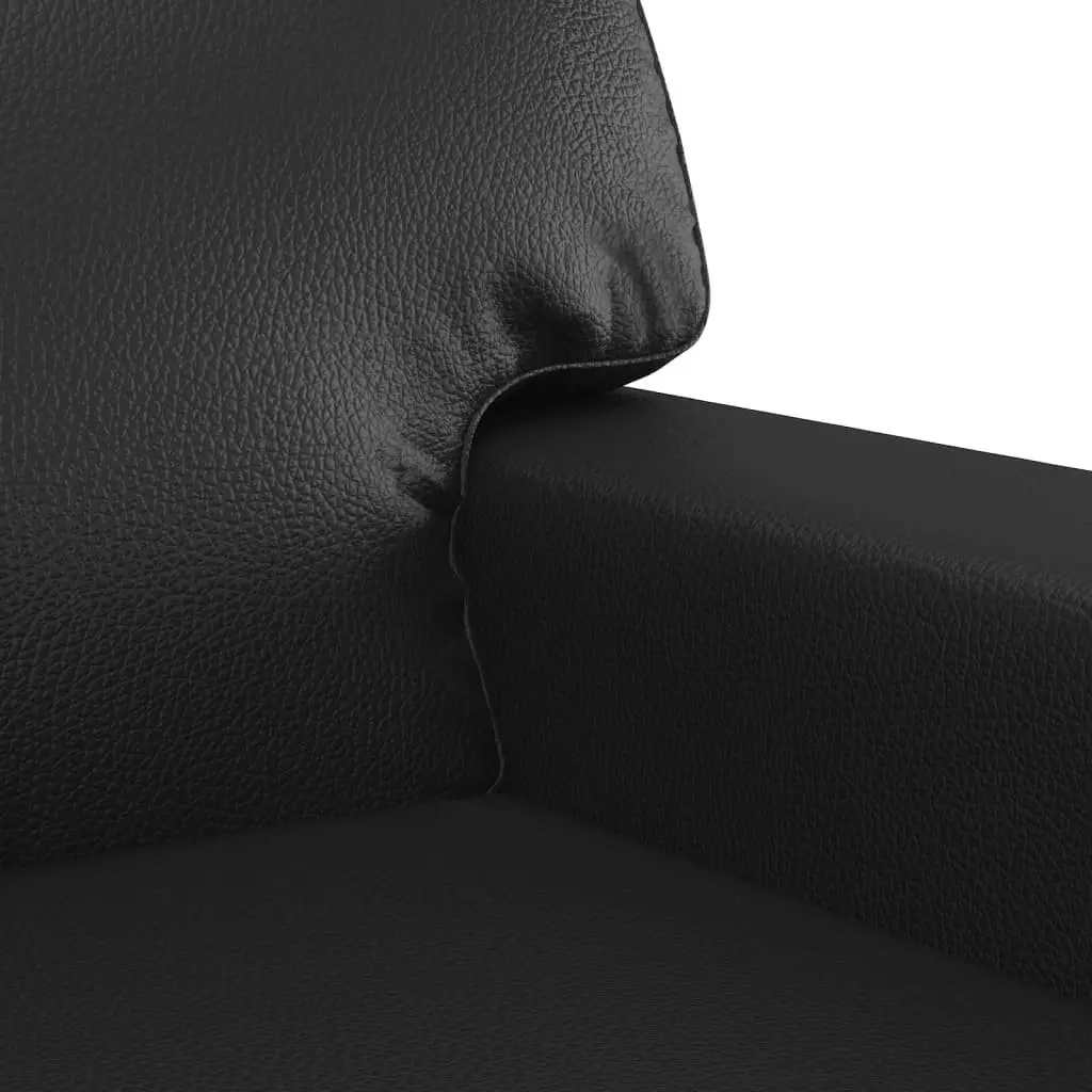 3 Piece Sofa Set Faux Leather Black Living Room