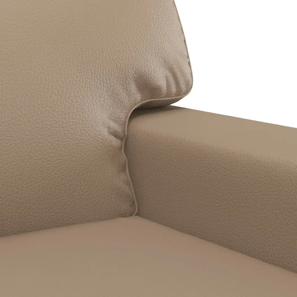 3 Piece Sofa Set in Brown Faux Leather