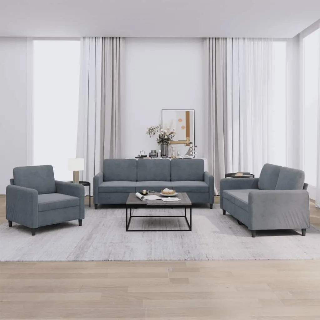 Grey Velvet Sofa Set for Relaxing Spaces