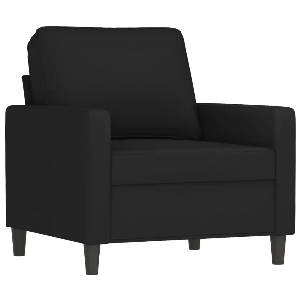 4 Piece Sofa Set Velvet Black Living Room Furniture Couch with Footstool