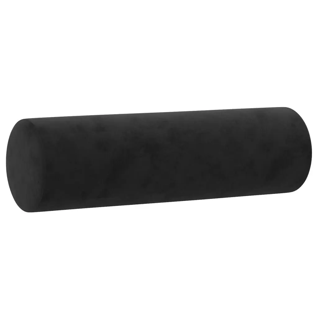 4 Piece Sofa Set Black Velvet with Pillows Footstool Living Room Furniture