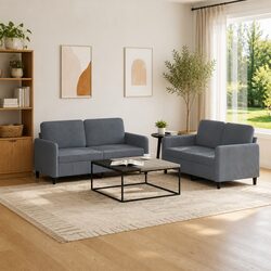 Grey Velvet 2 Piece Sofa Set for Your Home