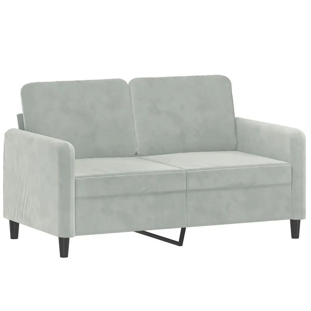 2 Piece Sofa Set Velvet Light Grey Modern Living Room Furniture