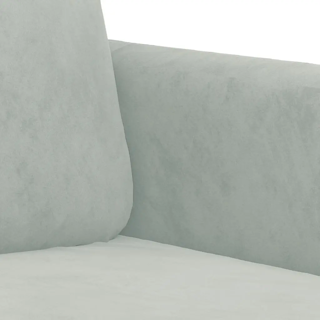 2 Piece Sofa Set Velvet Light Grey Modern Living Room Furniture