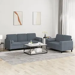 Versatile Grey Velvet Sofa Set for Your Home