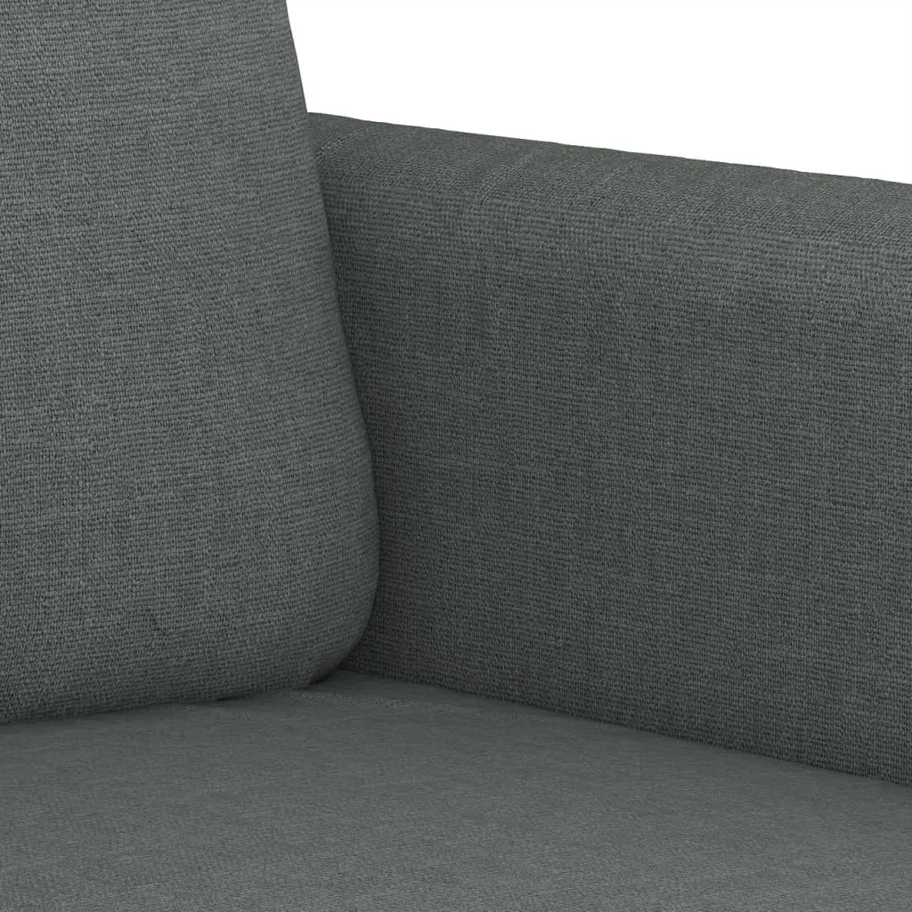 4 Piece Sofa Set Grey Fabric Lounge Suite with Cushions Footstool Living Room