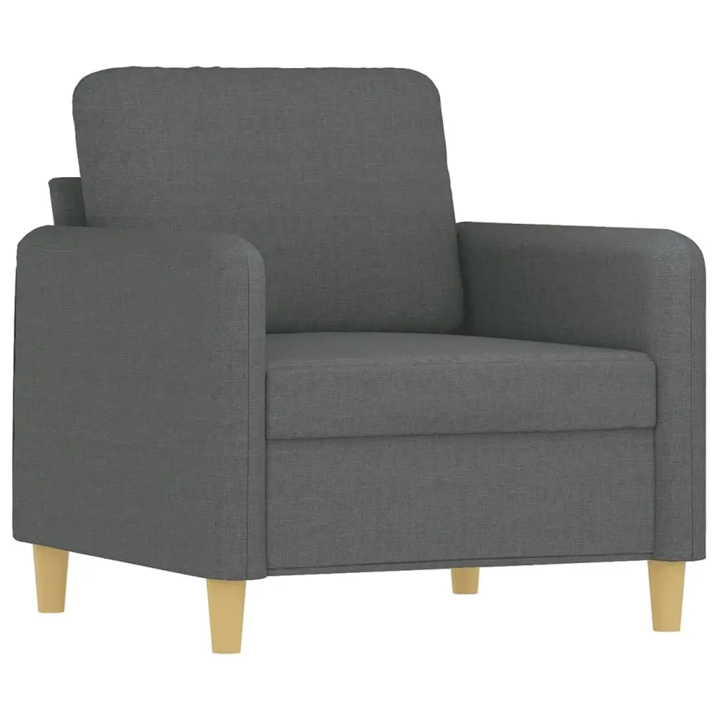 3 Piece Sofa Set Grey Fabric with Pillows Comfortable Seating Living Room Couch