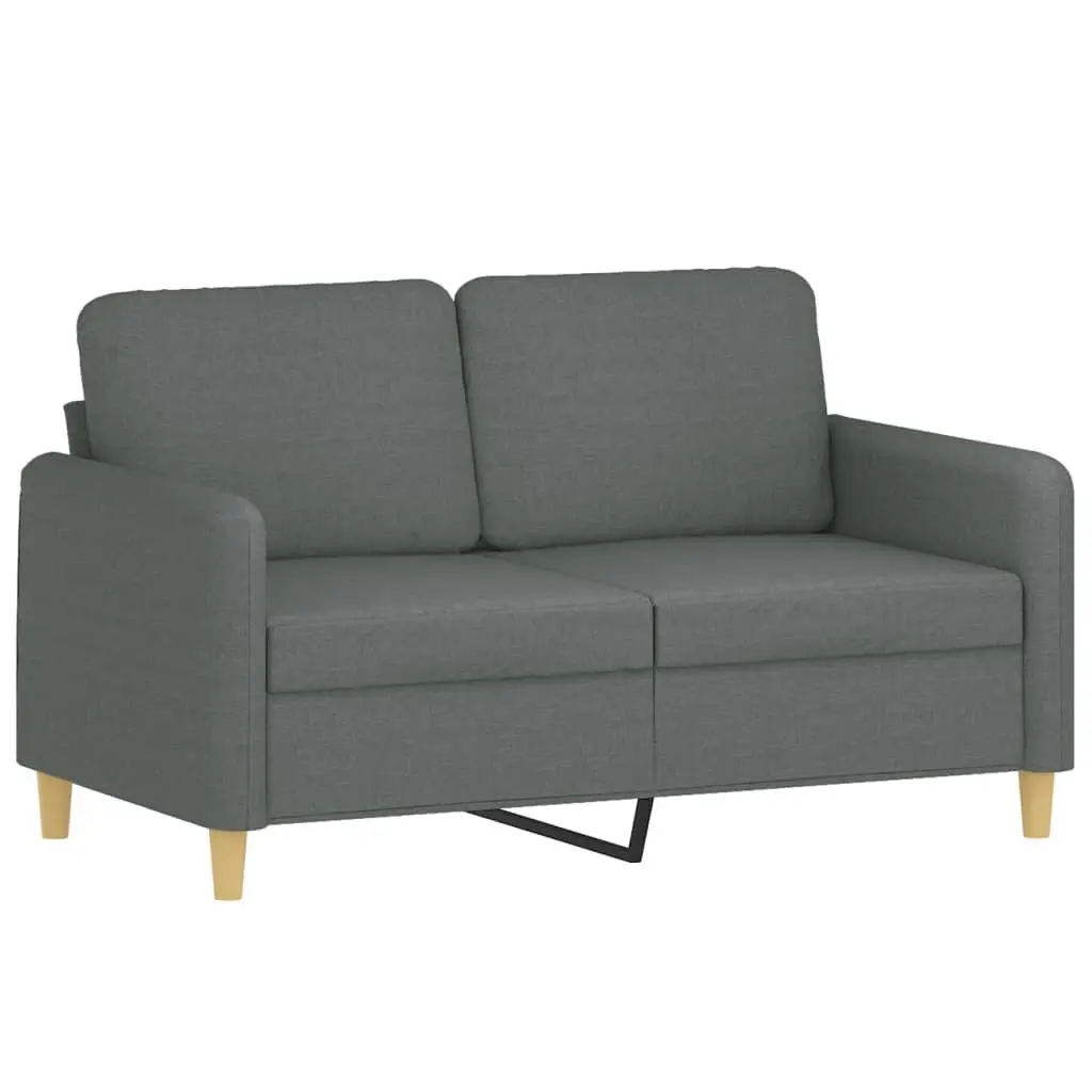 4 Piece Grey Couch Set Fabric Sofa with Footstool and Cushions for Living Room