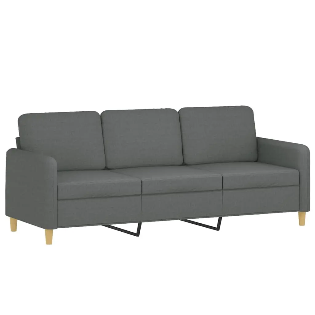 4 Piece Grey Couch Set Fabric Sofa with Footstool and Cushions for Living Room