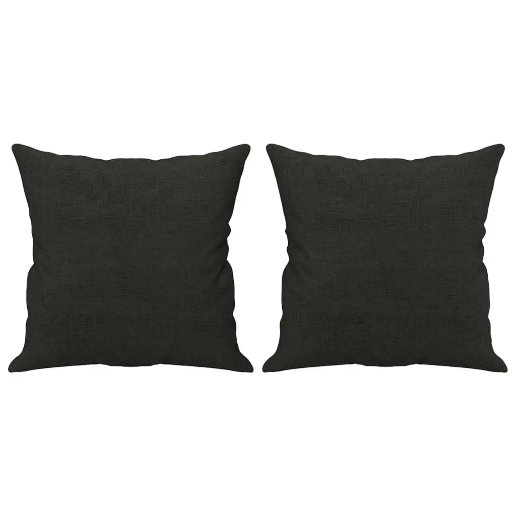 Sofa Set Fabric Black 4 Piece Couch with Throw Pillows and Footstool