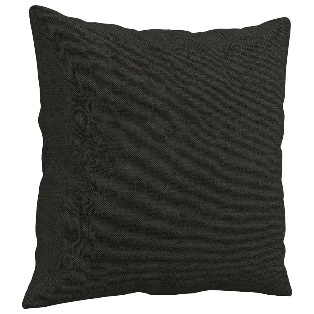 2 Piece Sofa Set with Pillows Black Fabric Couch Living Room Seating Suite