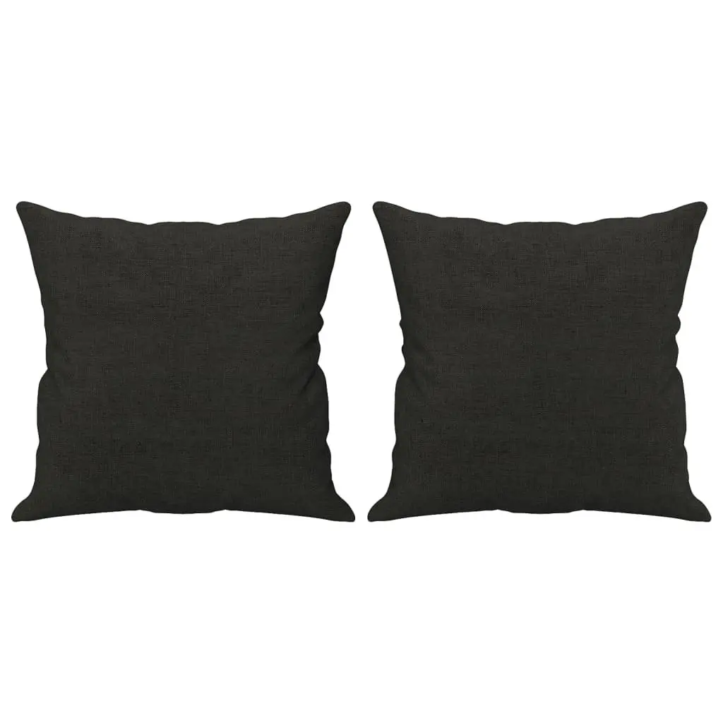 3 Piece Sofa Set Black Fabric Plywood and Metal Compact Living Room Couch
